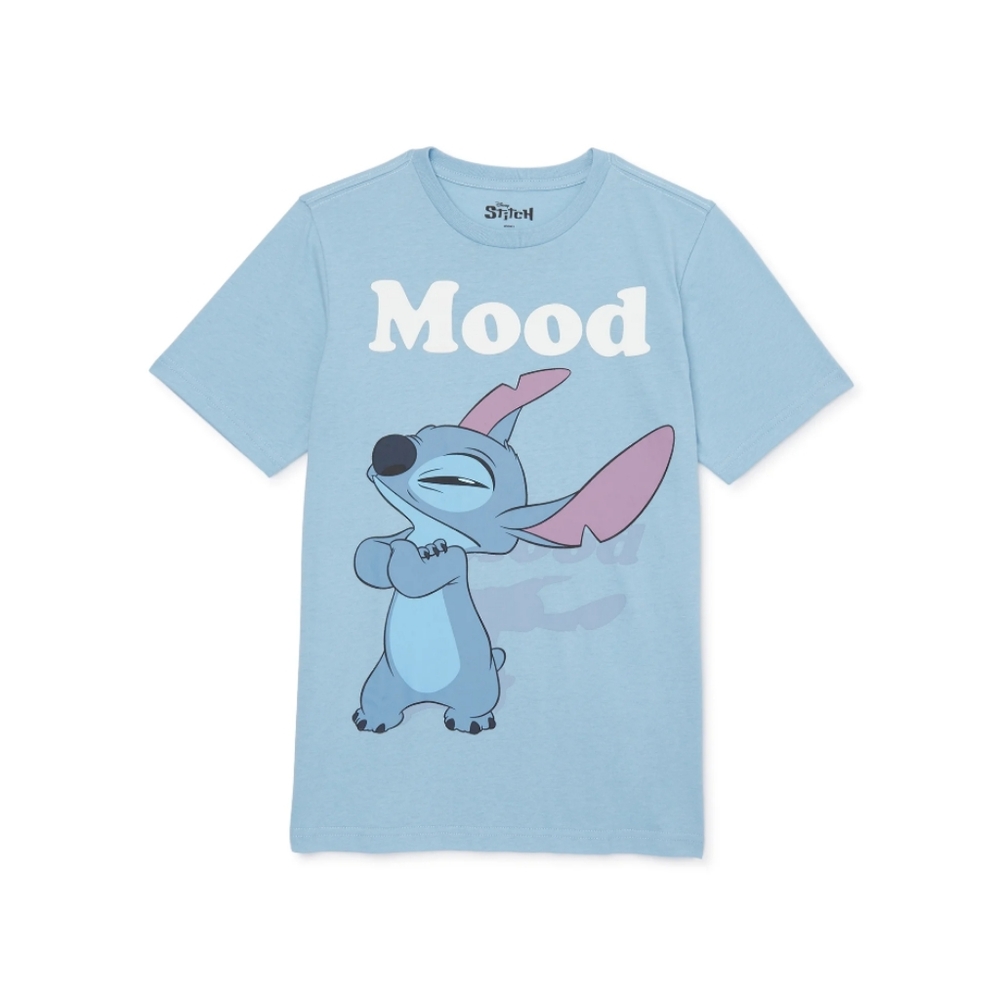 Disney Boys Size XXL (18) Lilo & Stitch Crew Neck Short Sleeve Blue T-Shirt NWT